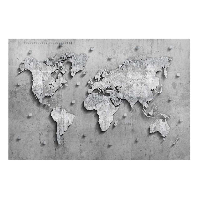 Lavagna magnetica - Concrete World Map - Formato orizzontale 3:2