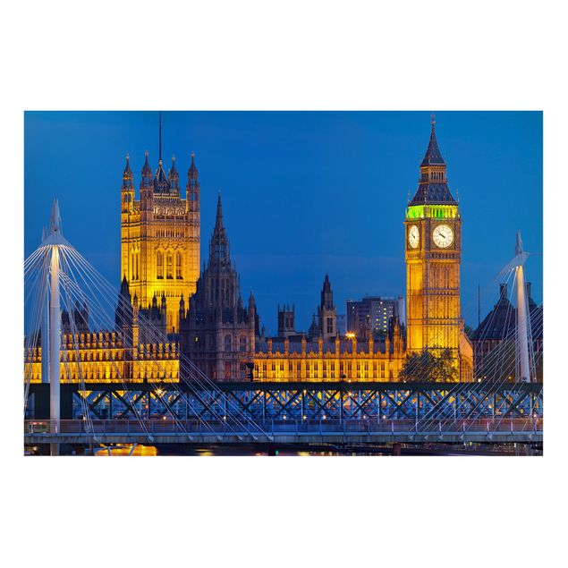 Lavagna magnetica - Big Ben And Westminster Palace In London At Night - Formato orizzontale