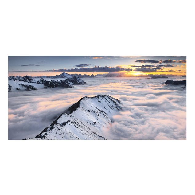 Lavagna magnetica bianco Vista di nuvole e montagne