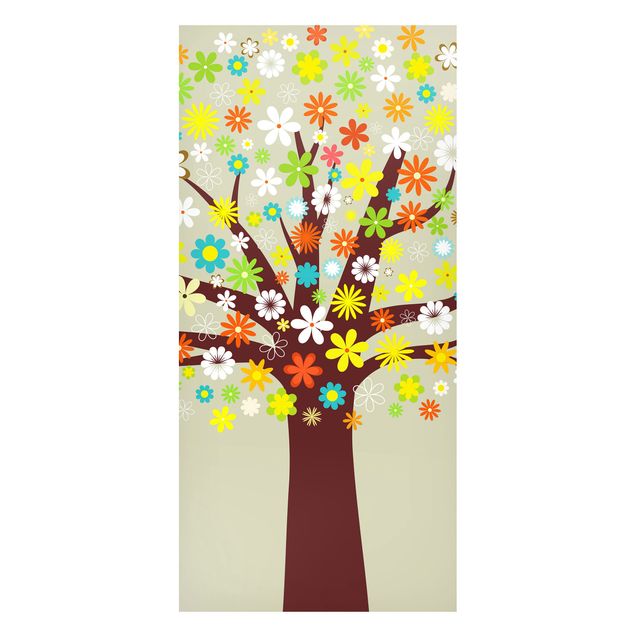 Lavagna magnetica - albero floreale - Panorama formato verticale