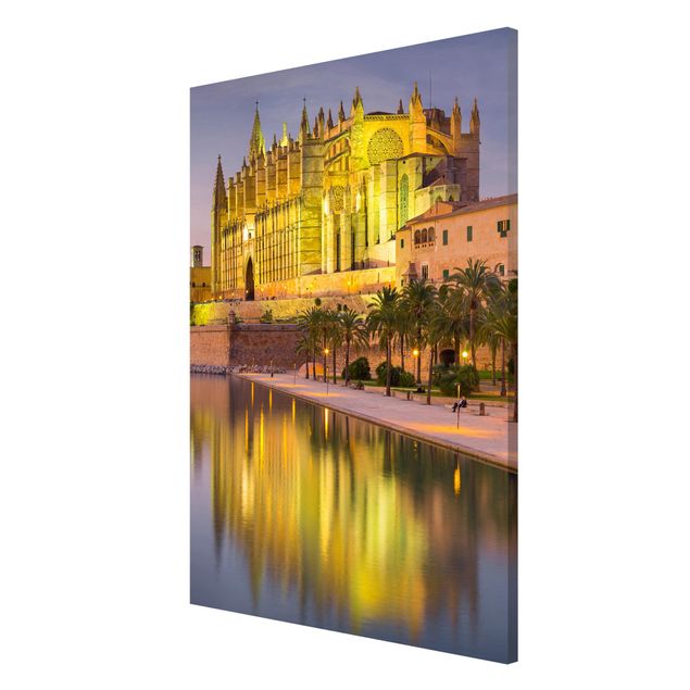 Lavagna magnetica - Catedral De Mallorca Water Reflection - Formato verticale 2:3