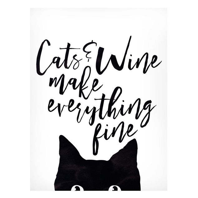 Lavagna magnetica per ufficio Gatti e vino fanno bene a tutto