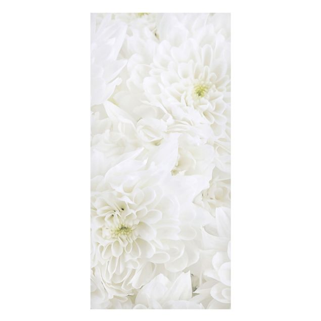 Lavagna magnetica - Dahlias Sea Of Flowers White - Panorama formato verticale