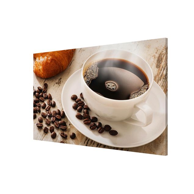 Lavagna magnetica - Steaming Coffee Cup With Coffee Beans - Formato orizzontale 3:2