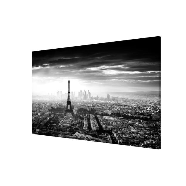 Lavagna magnetica - La Torre Eiffel From Above Bianco e nero - Formato orizzontale 3:2
