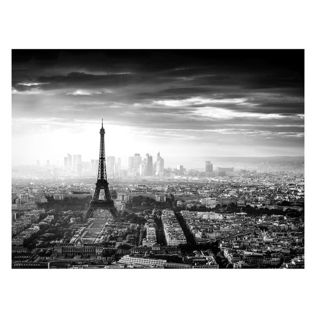 Lavagna magnetica nero La Torre Eiffel dall'alto in bianco e nero