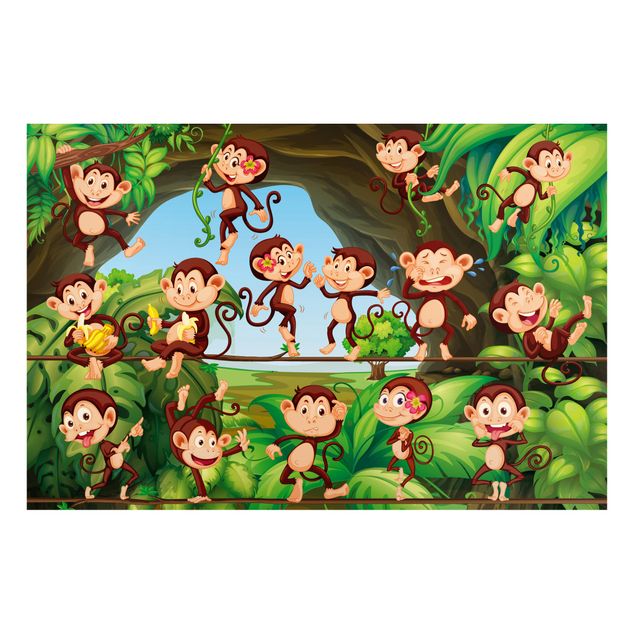 Lavagna magnetica - Jungle Monkeys - Formato orizzontale