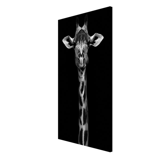 Lavagna magnetica nero Ritratto di giraffa scura