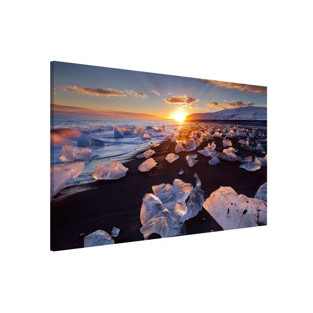 Lavagna magnetica per ufficio Pezzi di ghiaccio sulla spiaggia in Islanda