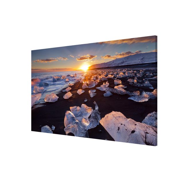 Lavagna magnetica - Chunks Of Ice On The Beach Iceland - Formato orizzontale 3:2
