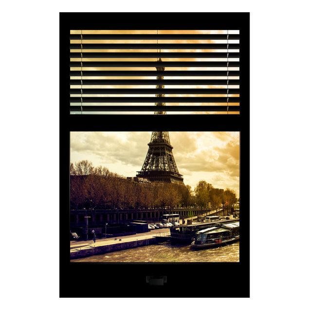 Philippe Hugonnard Tende a finestra - Parigi, Torre Eiffel al tramonto