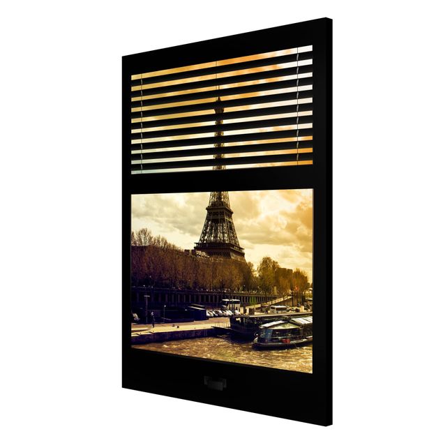 Lavagna magnetica - Window Blinds Paris Eiffel Tower Suns - Formato verticale