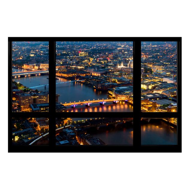 Philippe Hugonnard quadri Vista dalla finestra dello Skyline di Londra con il ponte