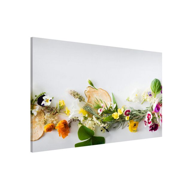 Lavagna magnetica per ufficio Erbe fresche con fiori commestibili