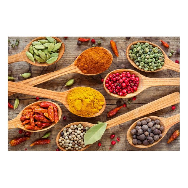 Lavagna magnetica - Spices On Wooden Spoon - Formato orizzontale 3:2