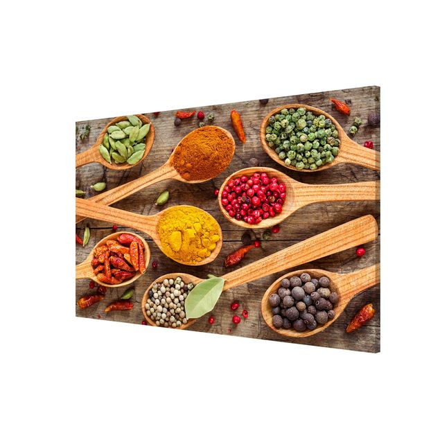 Lavagna magnetica - Spices On Wooden Spoon - Formato orizzontale 3:2