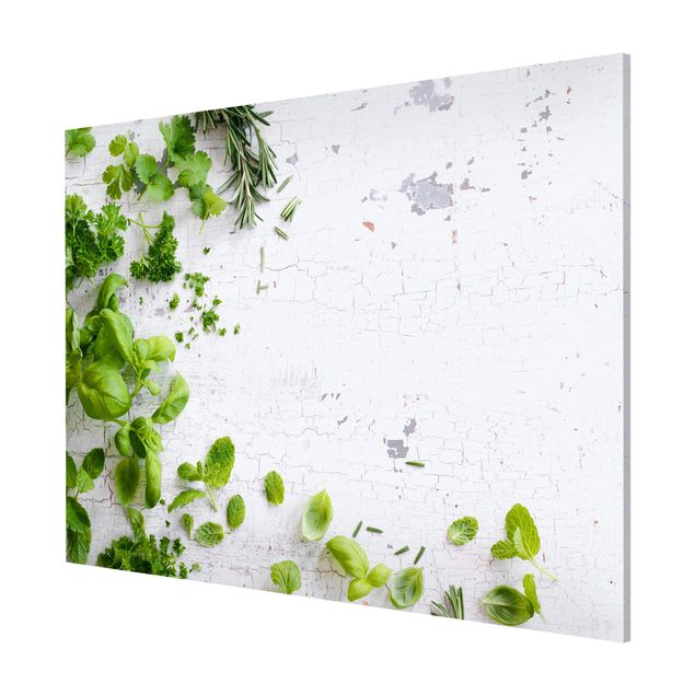 Lavagna magnetica - Herbs On Wooden Shabby - Formato orizzontale 3:4