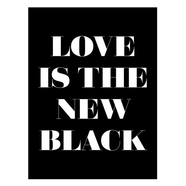 Lavagna magnetica nero L'amore è il nuovo nero
