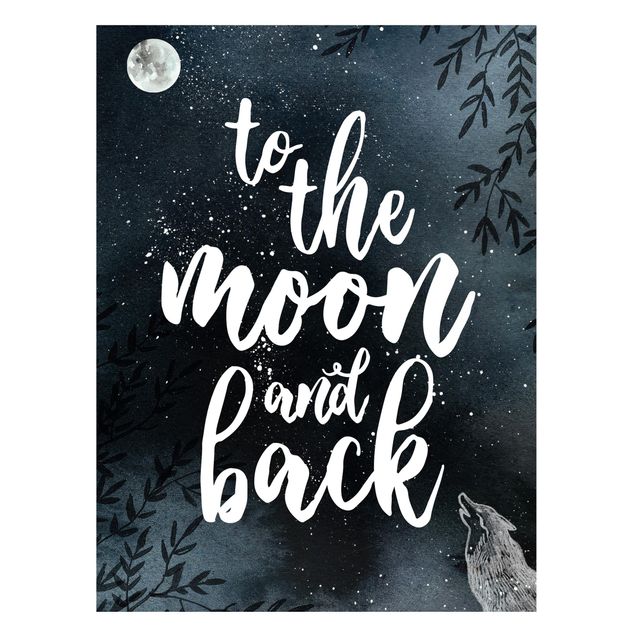 Lavagna magnetica - Love You To The Moon And Back - Formato verticale 4:3