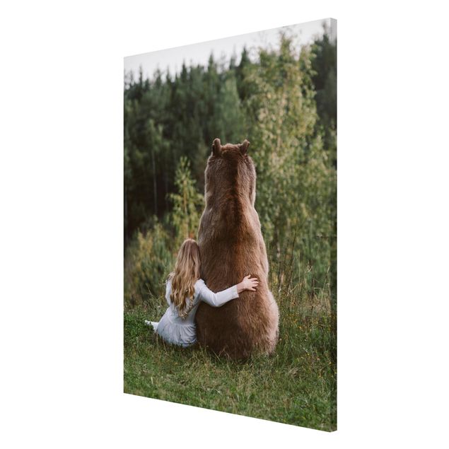 Lavagna magnetica - Ragazza Con Brown Bear - Formato verticale 2:3