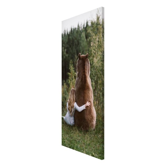 Lavagna magnetica - Ragazza Con Brown Bear - Panorama formato verticale