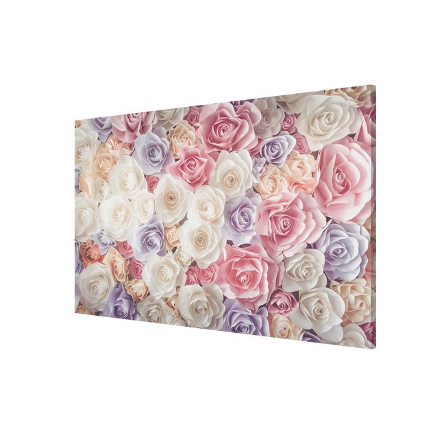 Lavagna magnetica - Pastel Paper Art Roses - Formato orizzontale