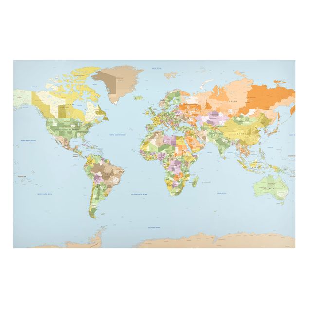 Lavagna magnetica - Political World Map - Formato orizzontale