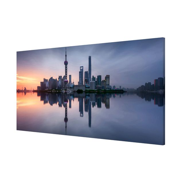 Lavagna magnetica - Skyline di Shanghai Mattina Mood - Panorama formato orizzontale