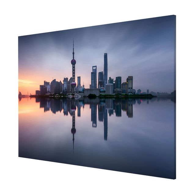 Lavagna magnetica - Skyline di Shanghai Mattina Mood - Formato orizzontale 3:4