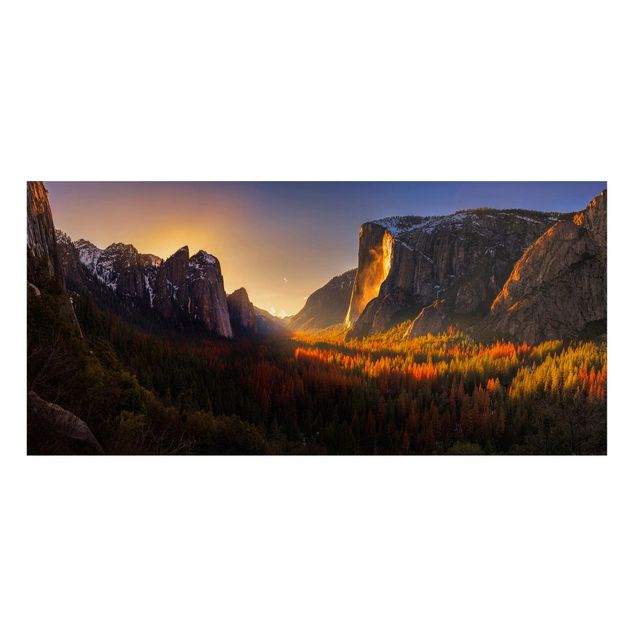 Lavagna magnetica - Sunset in Yosemite - Panorama formato orizzontale