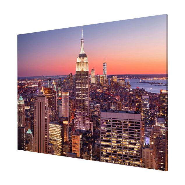Lavagna magnetica - Sunset Manhattan New York City - Formato orizzontale 3:4
