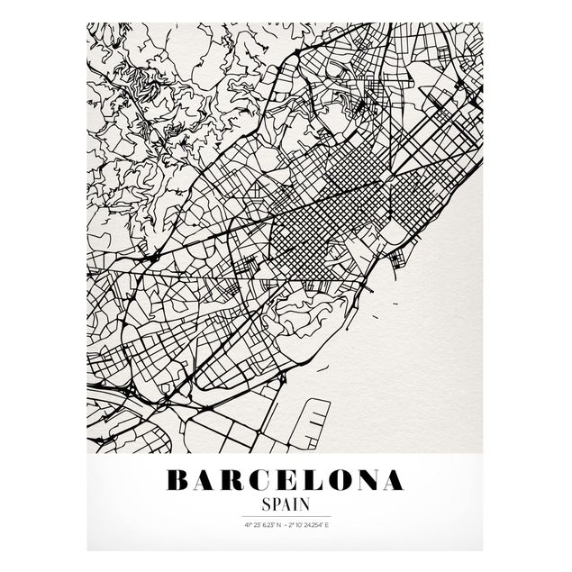 Lavagna magnetica - Barcelona City Map - Classic - Formato verticale 4:3