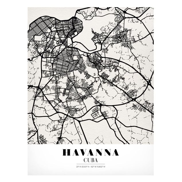 Lavagna magnetica - Havana City Map - Classic - Formato verticale 4:3