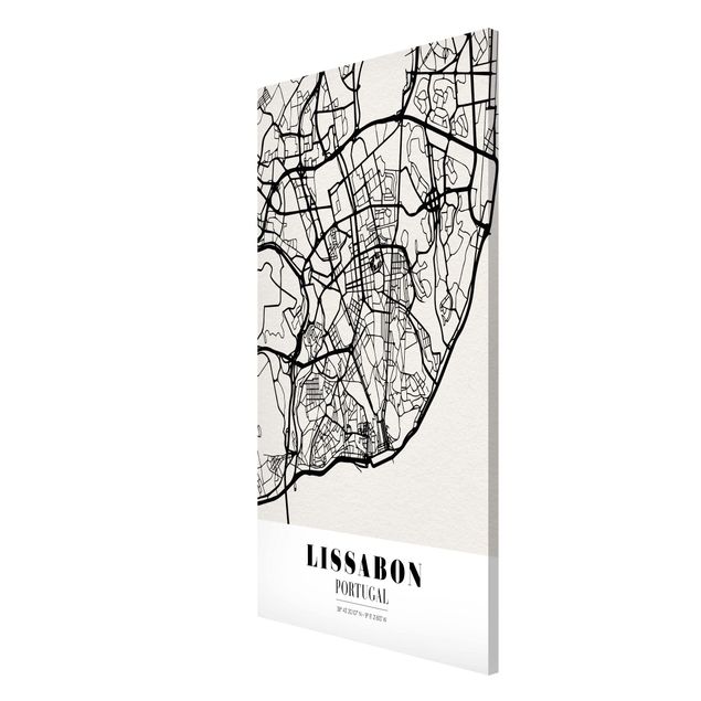 Lavagna magnetica - Lisbon City Map - Classic - Formato verticale 4:3