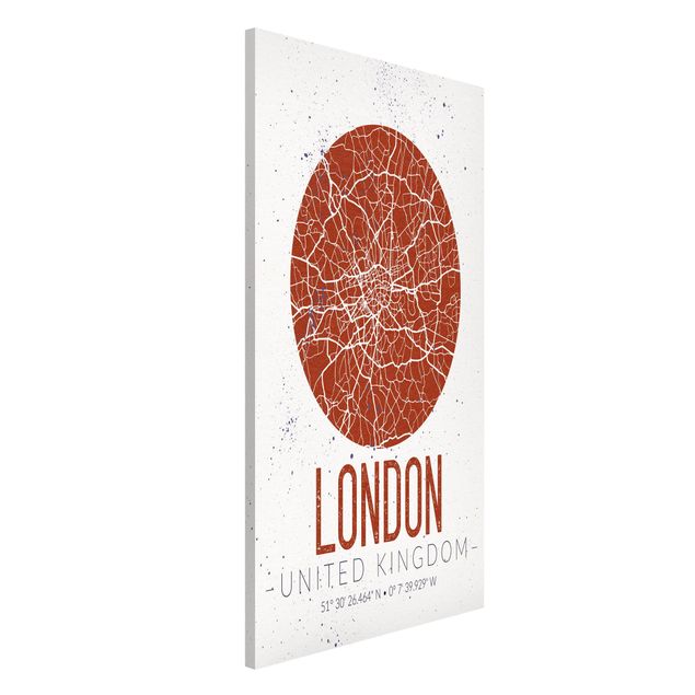 Lavagna magnetica per ufficio Mappa della città di Londra - Retrò