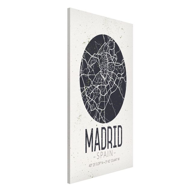 Lavagna magnetica per ufficio Mappa di Madrid - Retrò