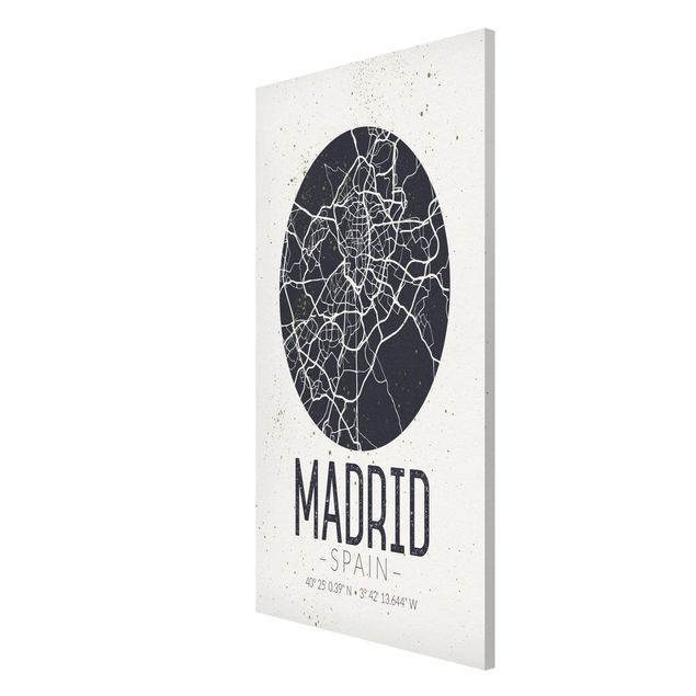 Lavagna magnetica - Madrid City Map - Retro - Formato verticale 4:3