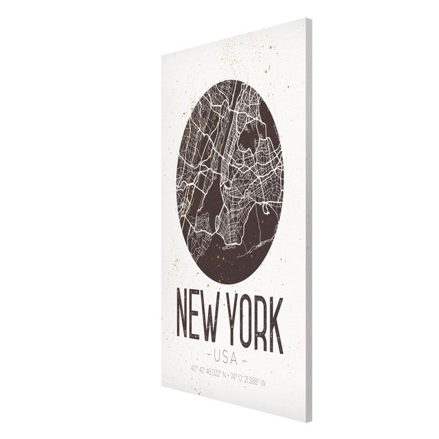 Lavagna magnetica - New York City Map - Retro - Formato verticale 4:3