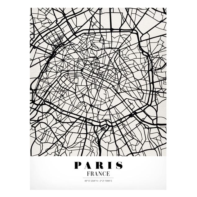 Lavagna magnetica nero Mappa di Parigi - Classica