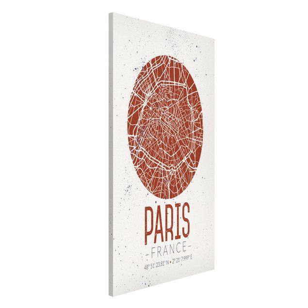 Lavagna magnetica per ufficio Mappa della città di Parigi - Retrò