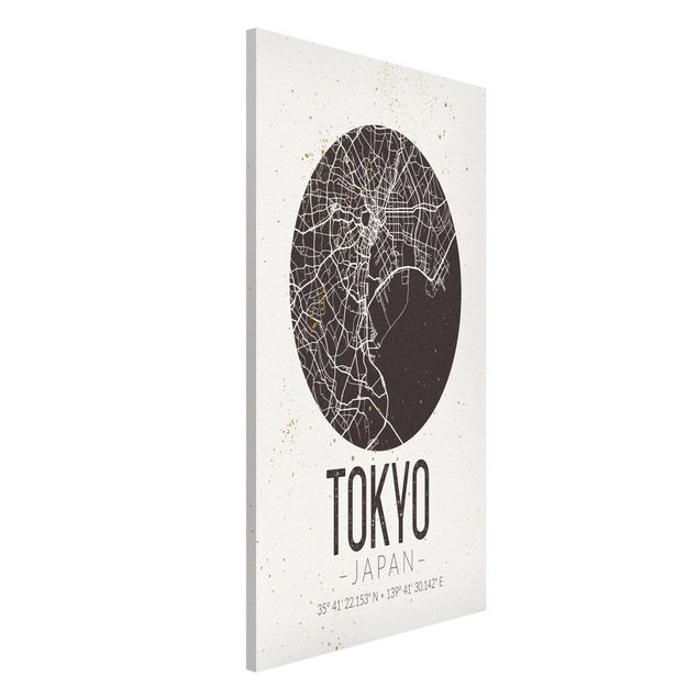 Lavagna magnetica per ufficio Mappa di Tokyo - Retrò