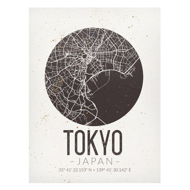 Lavagna magnetica - Tokyo City Map - Retro - Formato verticale 4:3