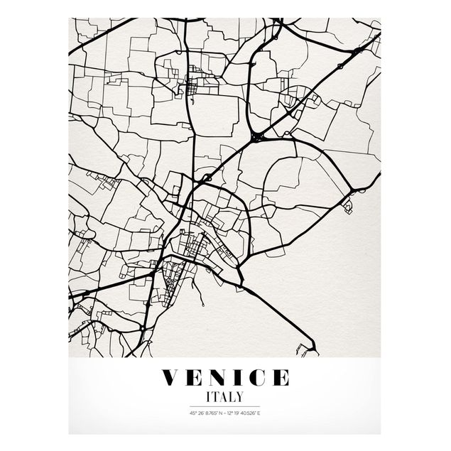 Lavagna magnetica nero Mappa di Venezia - Classica