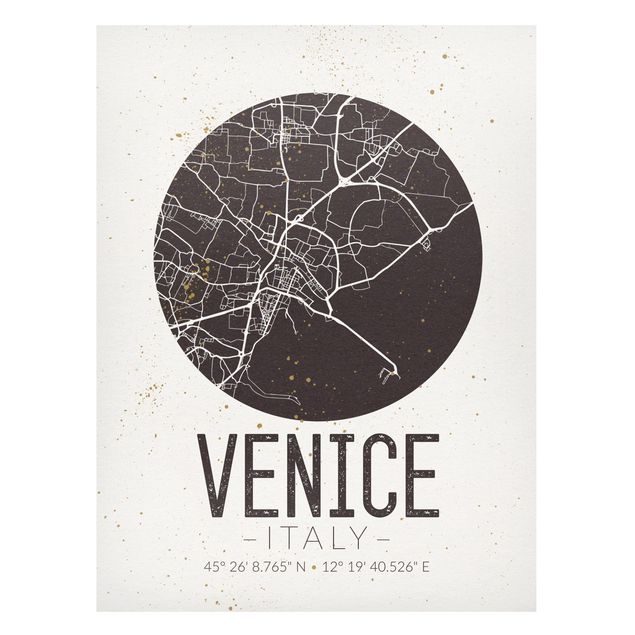 Lavagna magnetica - Venice City Map - Retro - Formato verticale 4:3