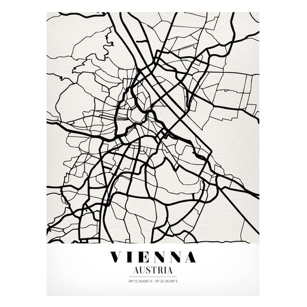 Lavagna magnetica - Vienna City Map - Classic - Formato verticale 4:3
