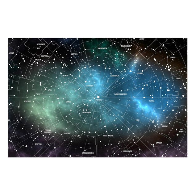 Lavagna magnetica - Constellations Map Galaxy Fog - Panorama formato orizzontale