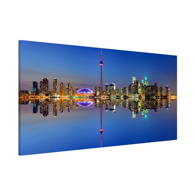 Lavagna magnetica per ufficio Toronto City Skyline di prima del lago Ontario