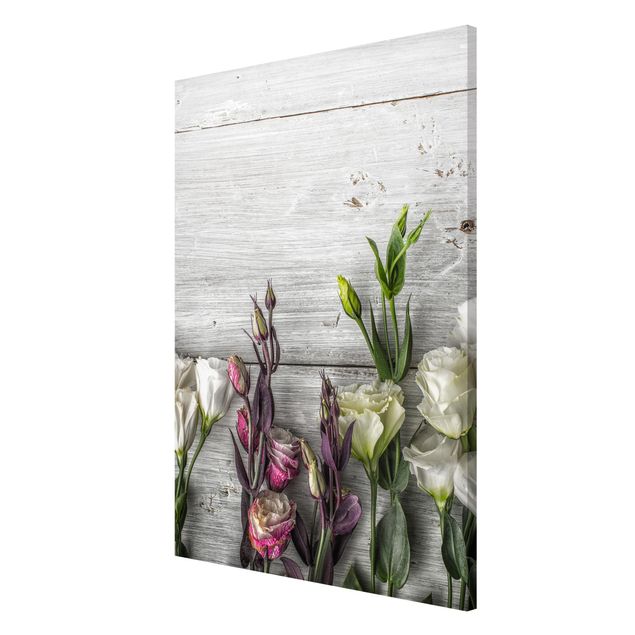 Lavagna magnetica - Tulip Rose Shabby Wood Look - Formato verticale 4:3