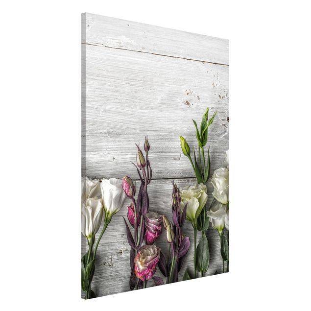 Lavagna magnetica - Tulip Rose Shabby Wood Look - Formato orizzontale 3:4