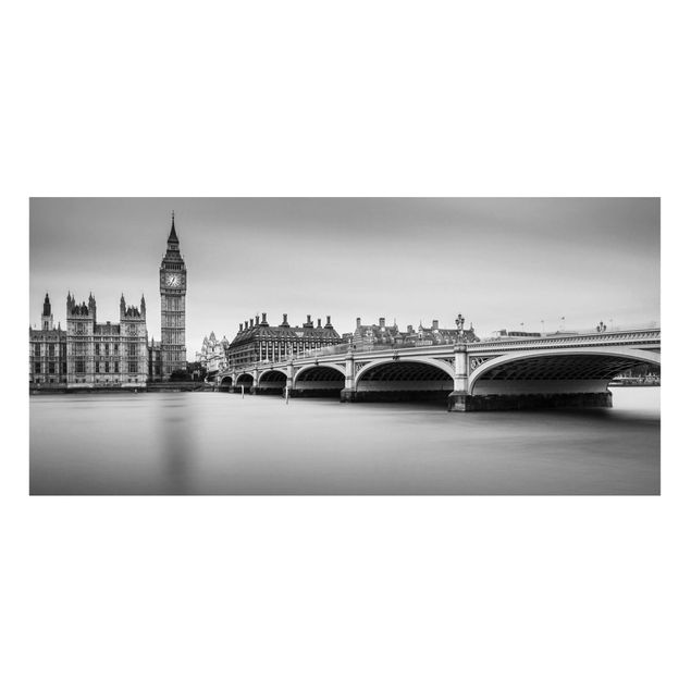 Lavagna magnetica - Ponte di Westminster e il Big Ben - Panorama formato orizzontale